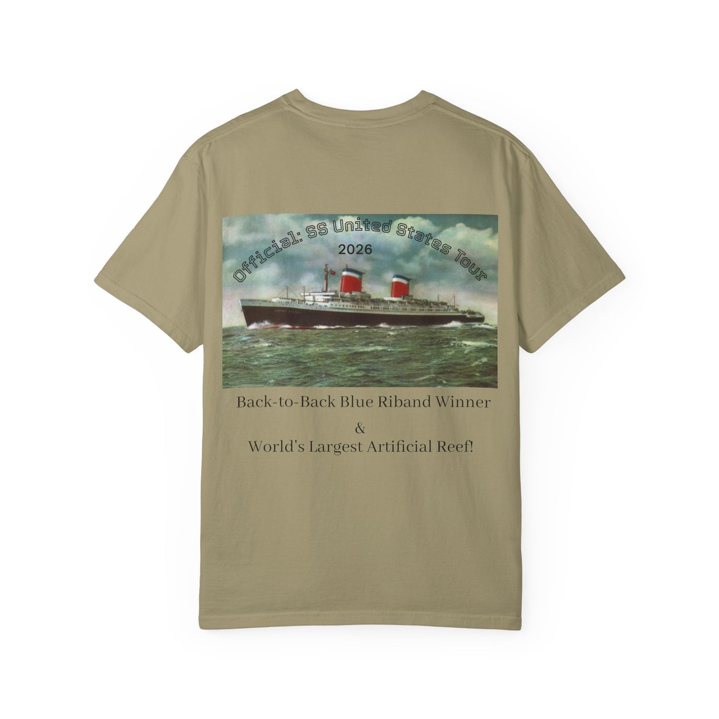 SS United States T-shirt - Largest Artificial Reef - Blue Riband Winner