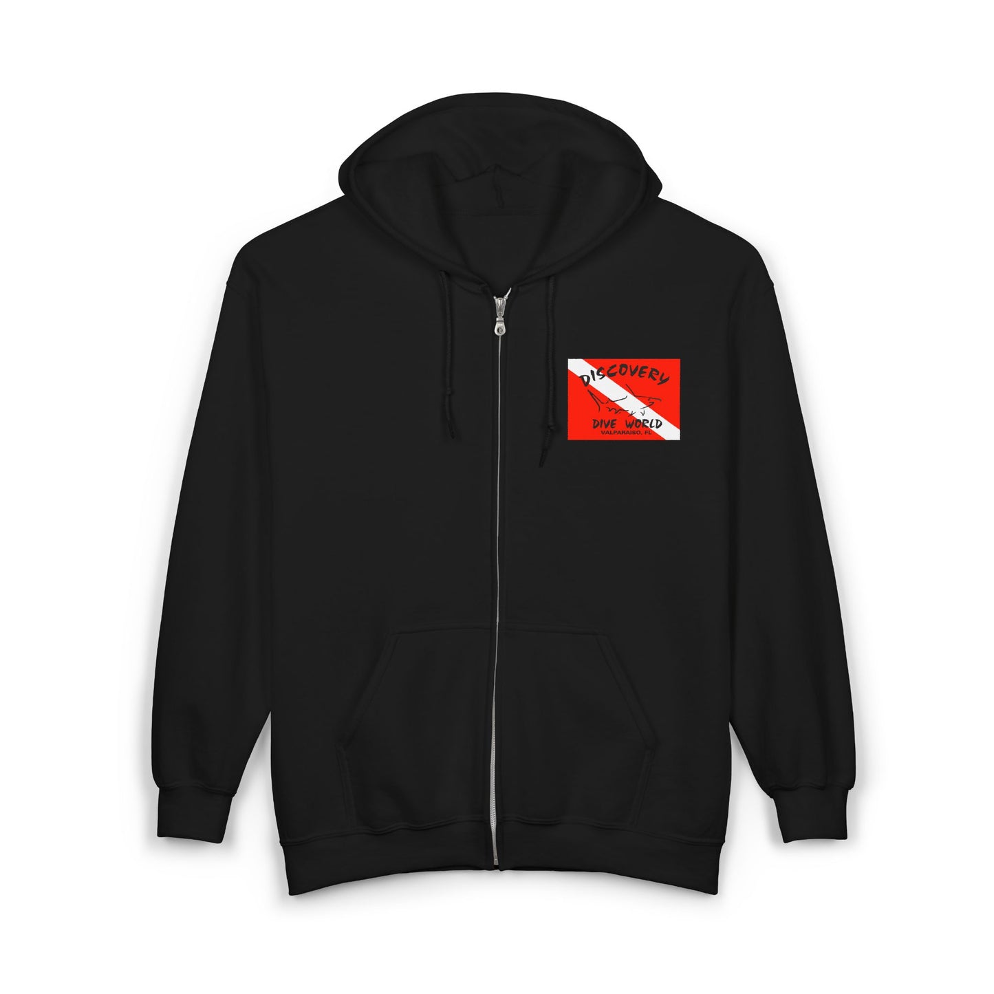US Flag - Discovery Dive World - Full Zip Hooded Sweatshirt