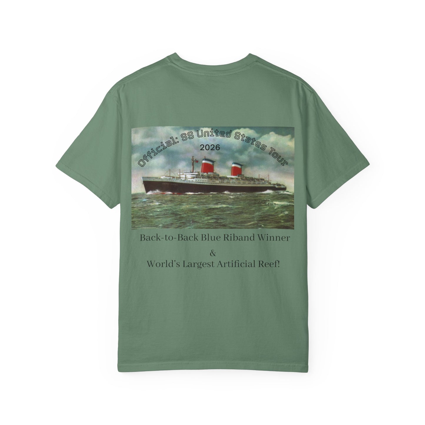 SS United States T-shirt - Largest Artificial Reef - Blue Riband Winner