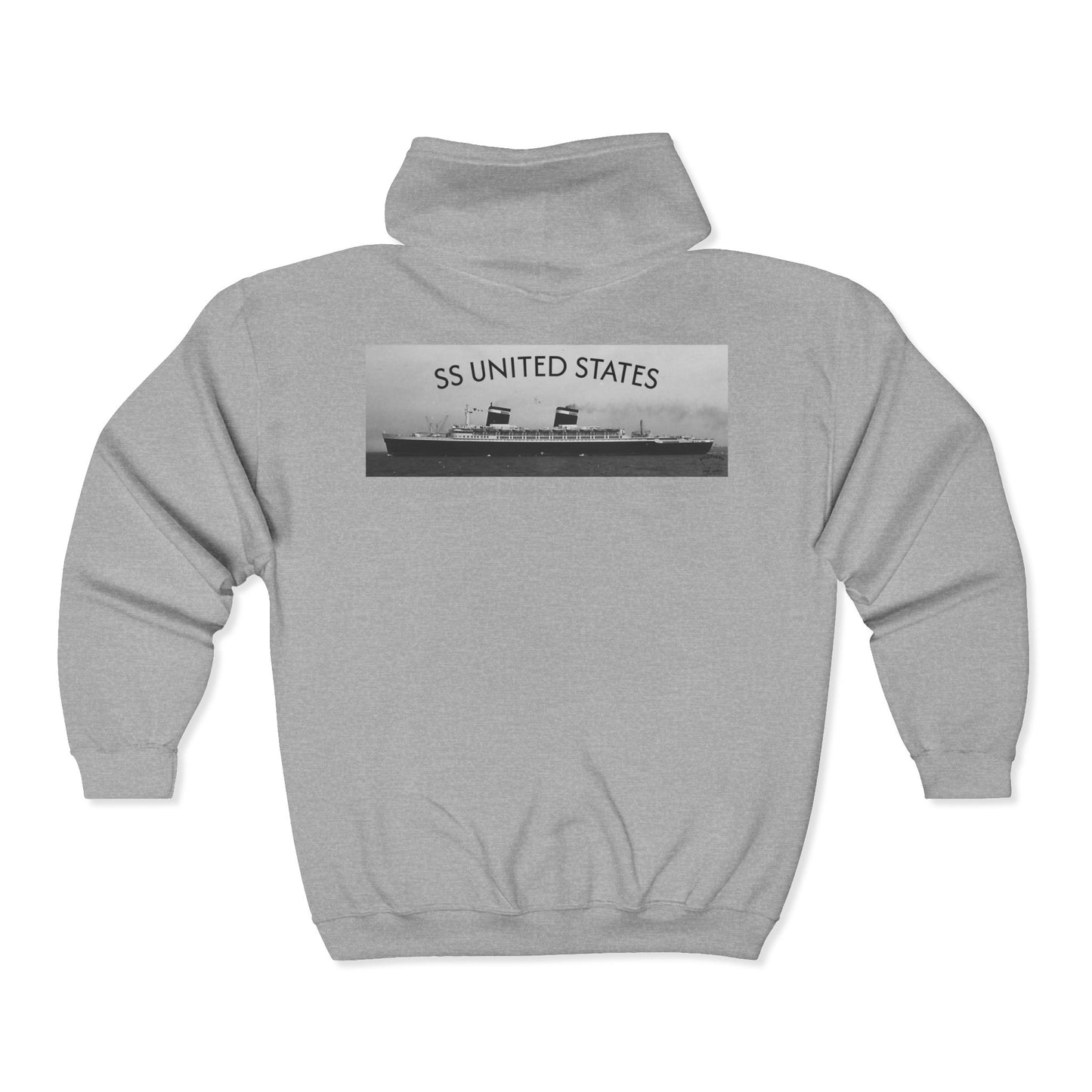 SS United States - Speed Queen to Sea Queen, Full Zip Hooded Sweatshirt, From Speed Queen to Sea Queen