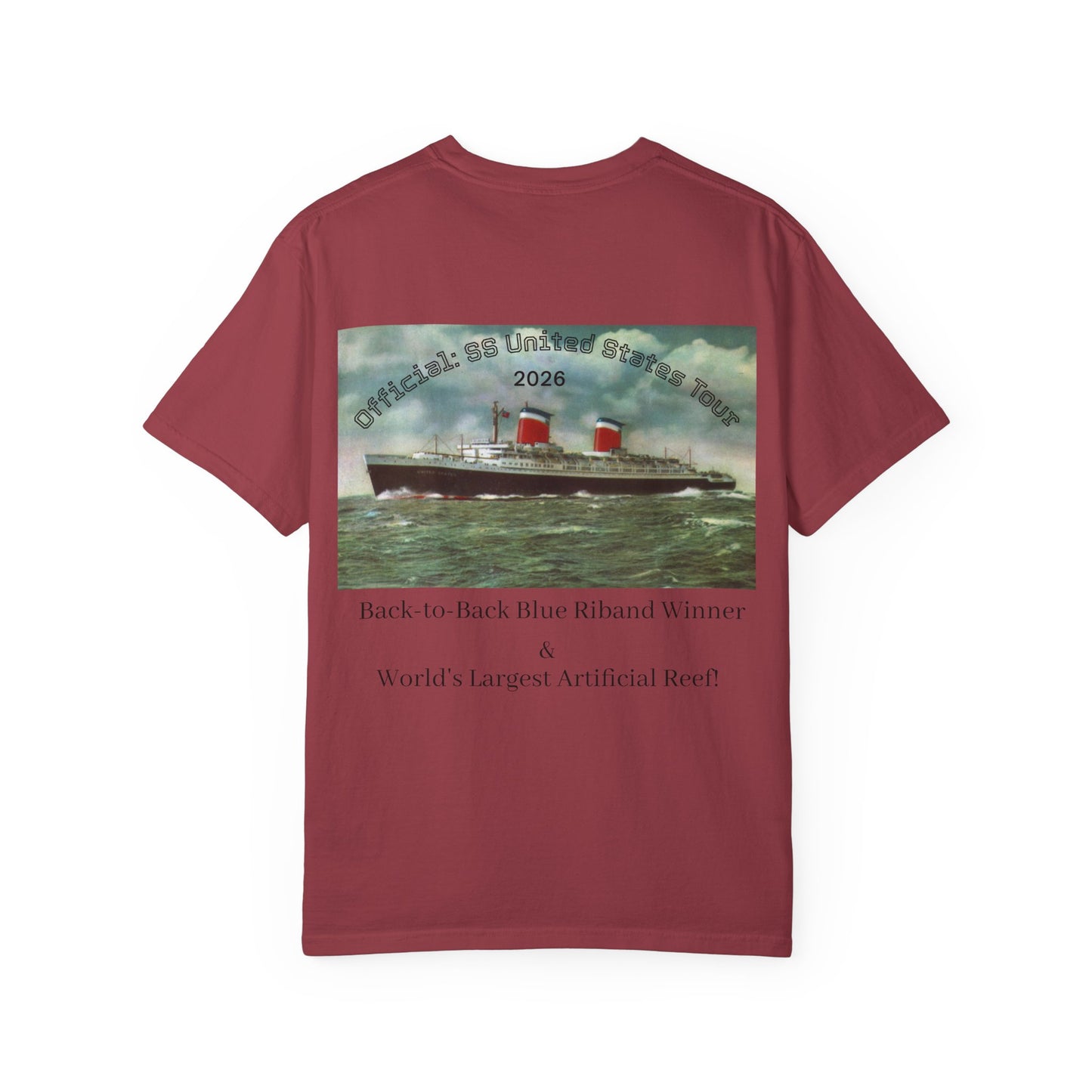 SS United States T-shirt - Largest Artificial Reef - Blue Riband Winner