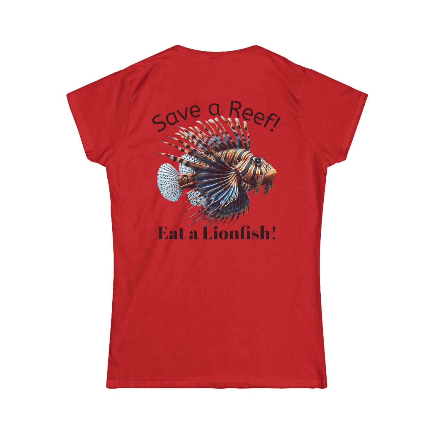 Women's Tee: Save a Reef! Eat a Lionfish - Scuba Flag