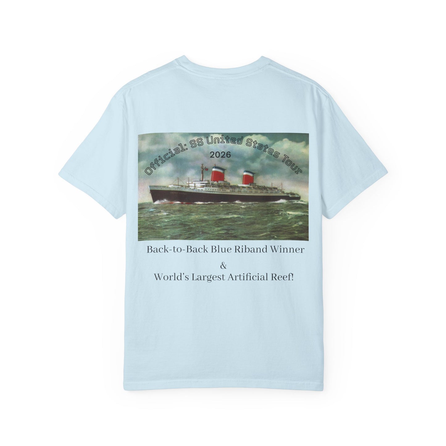 SS United States T-shirt - Largest Artificial Reef - Blue Riband Winner