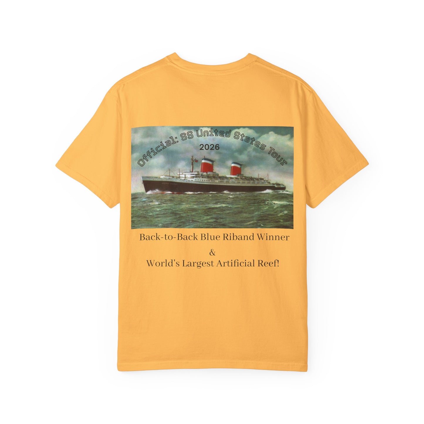 SS United States T-shirt - Largest Artificial Reef - Blue Riband Winner