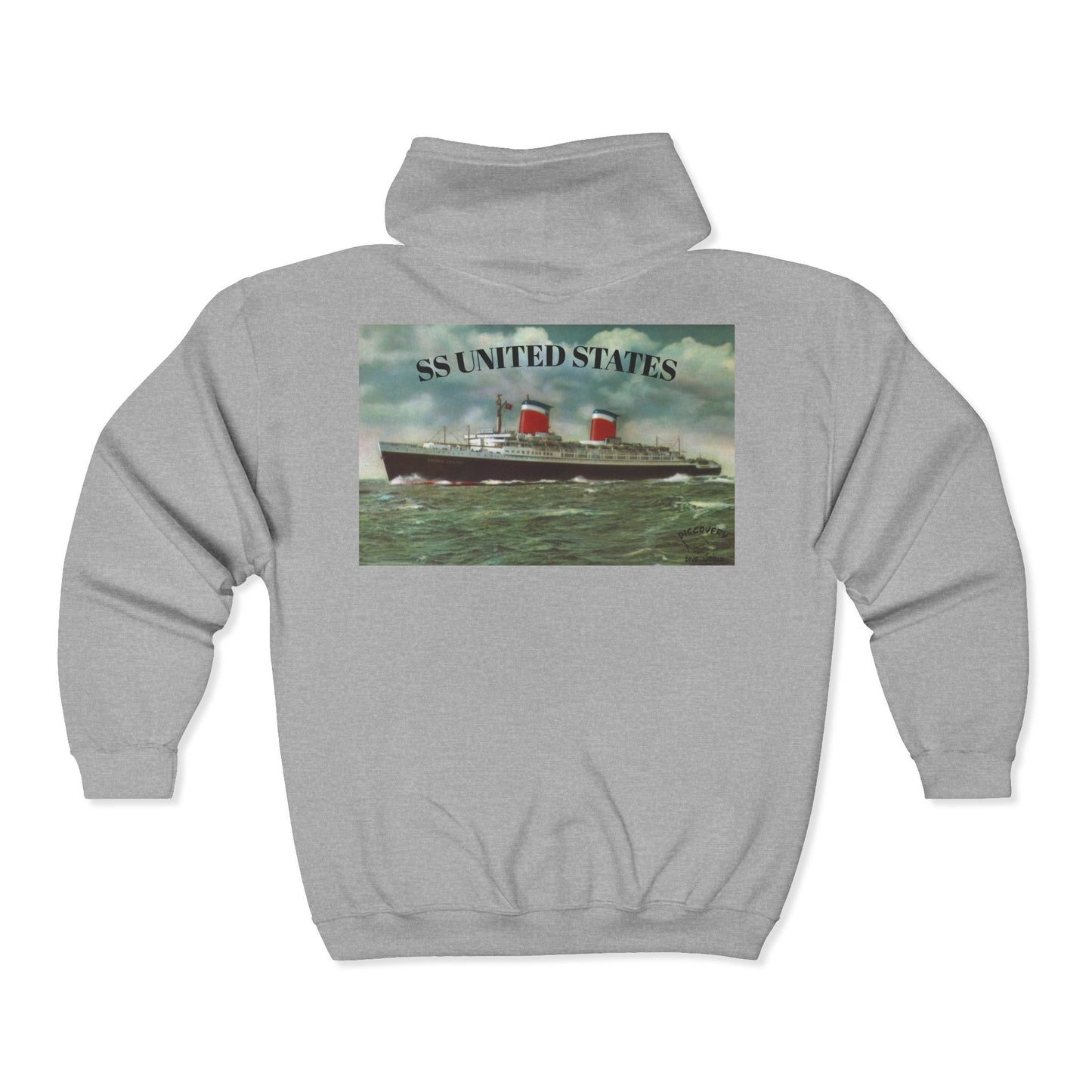 SS United States - Scuba Sweatshirt, Full Zip Hooded Sweatshirt