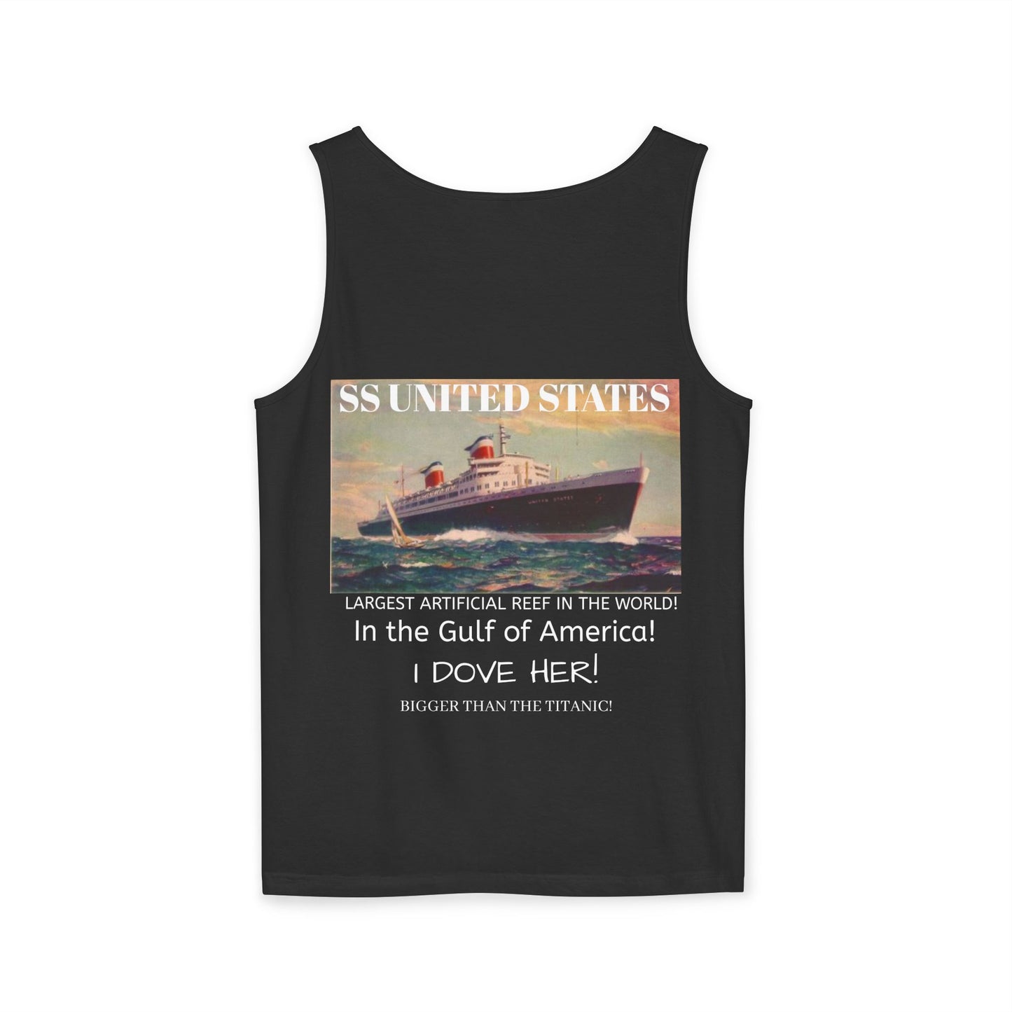 SS United States Tank Top - I Dove her, Gulf of America - Discovery Dive World