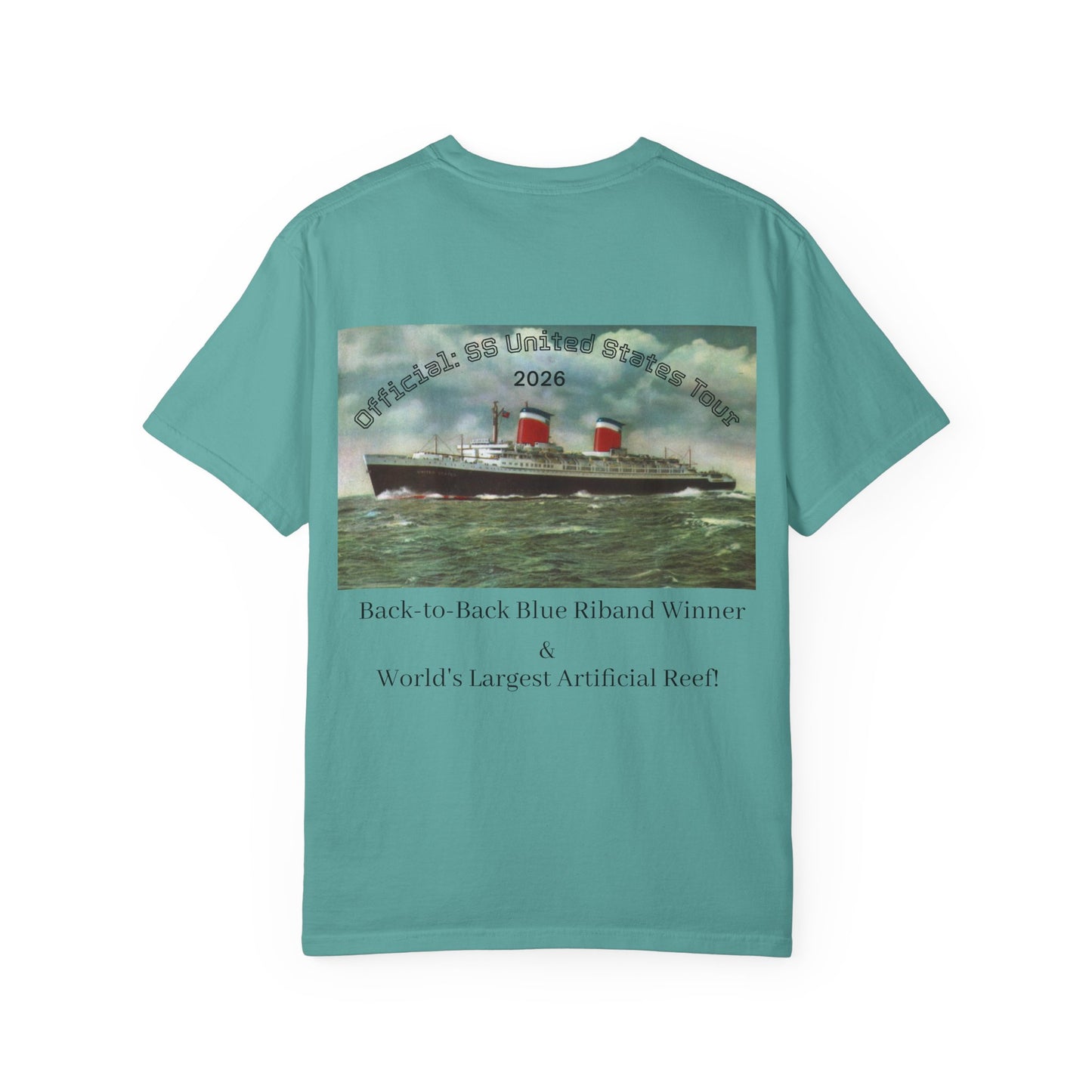 SS United States T-shirt - Largest Artificial Reef - Blue Riband Winner