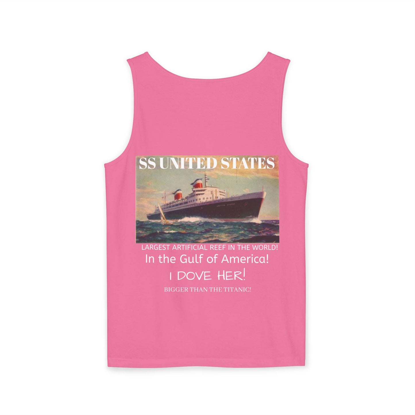 SS United States Tank Top - I Dove her, Gulf of America - Discovery Dive World