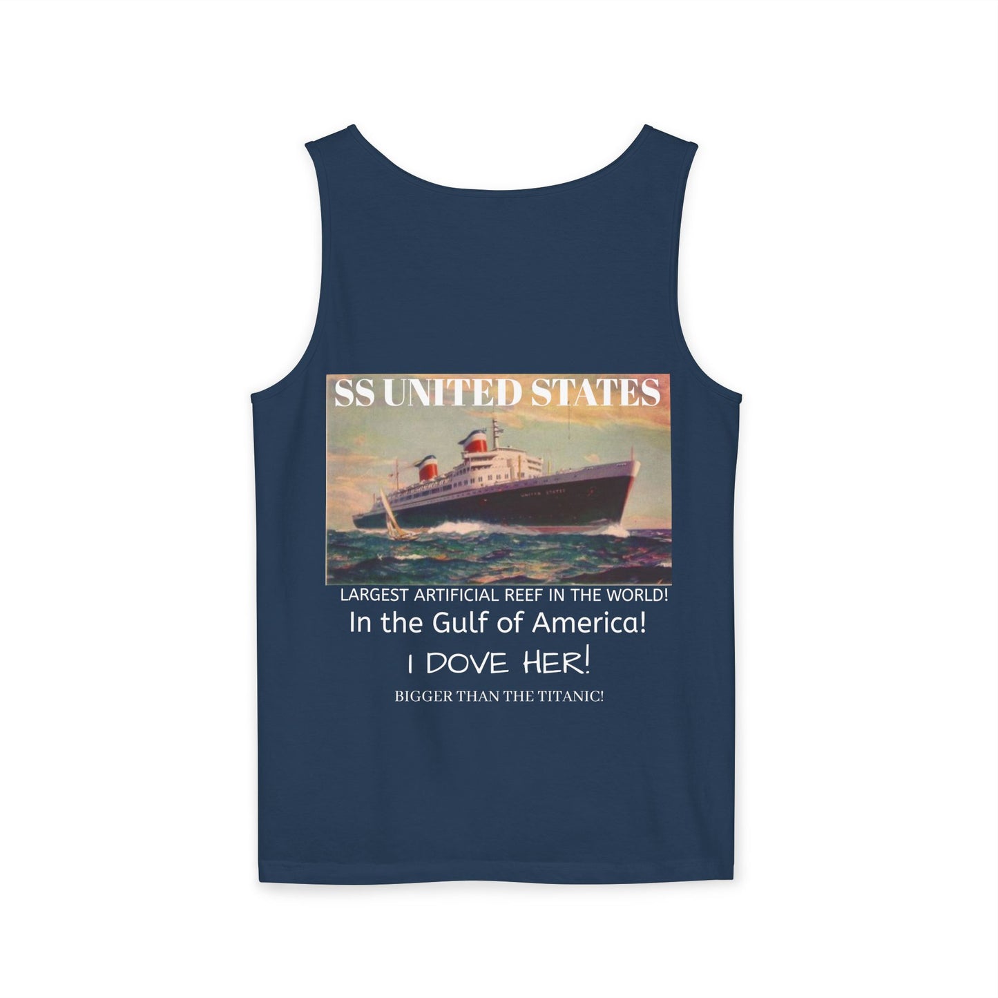 SS United States Tank Top - I Dove her, Gulf of America - Discovery Dive World