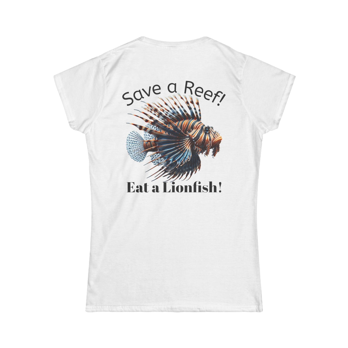 Women's Tee: Save a Reef! Eat a Lionfish - Scuba Flag