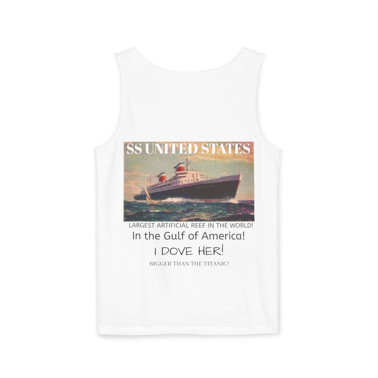 SS United States Tank Top - I Dove her, Gulf of America - Discovery Dive World