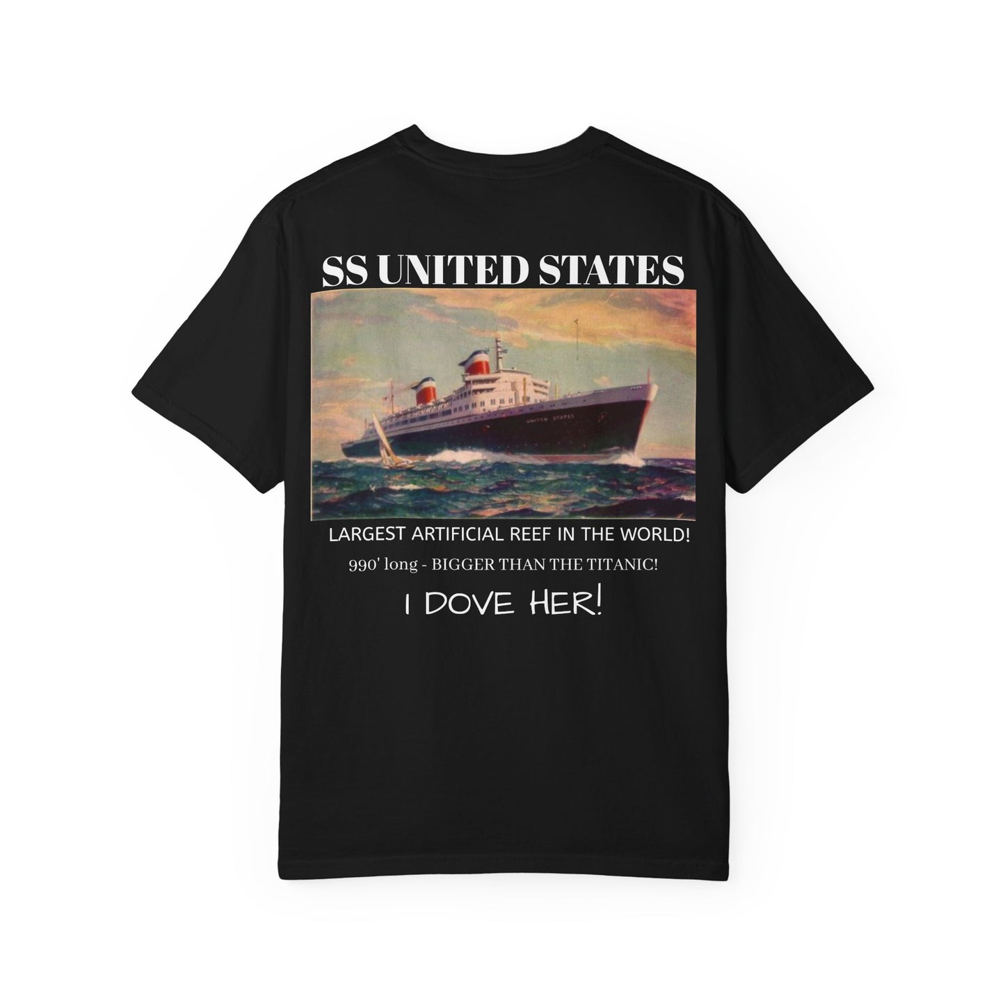 SS UNITED STATES T-shirt, Scuba Dive I Dove her! - Discovery Dive World