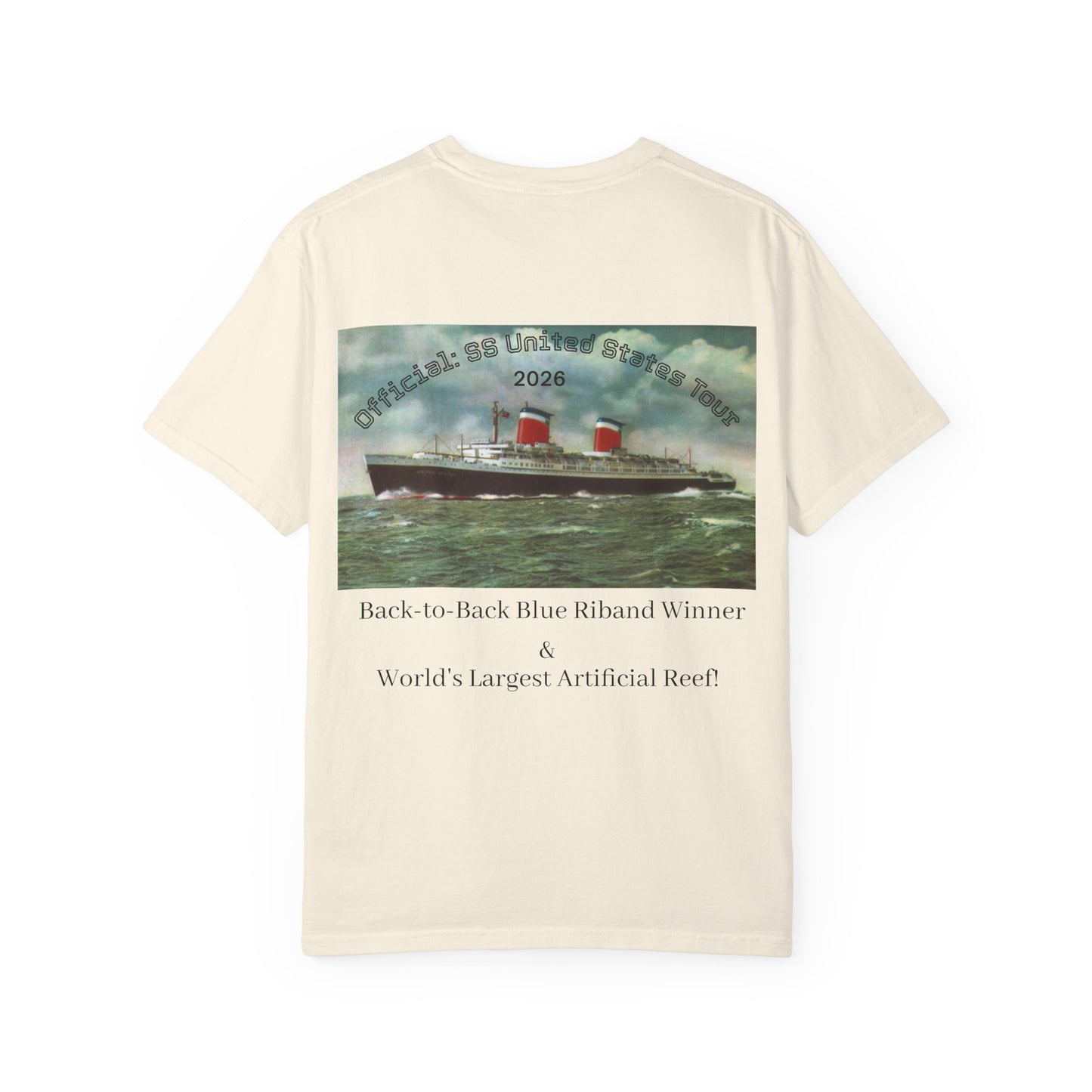 SS United States T-shirt - Largest Artificial Reef - Blue Riband Winner