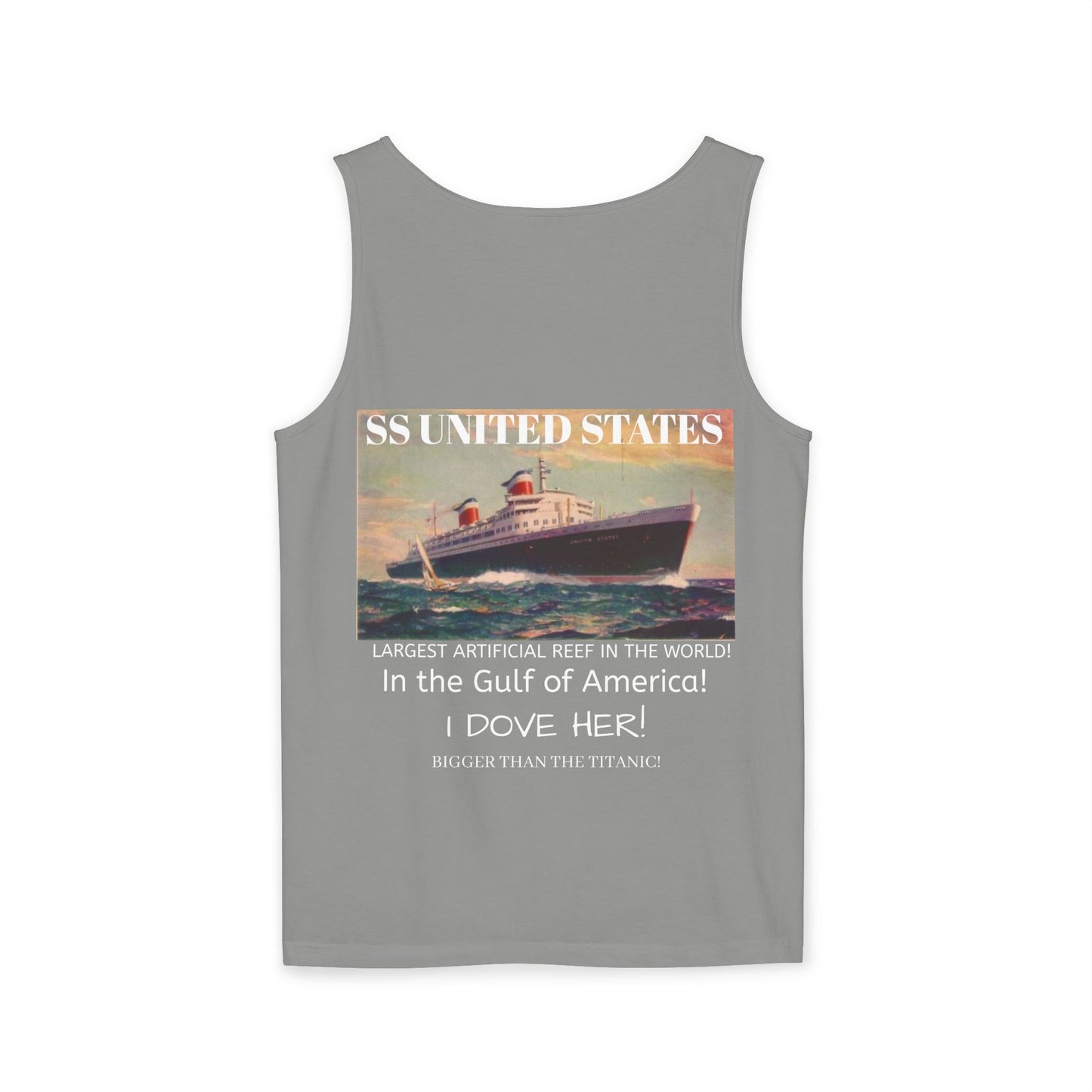 SS United States Tank Top - I Dove her, Gulf of America - Discovery Dive World