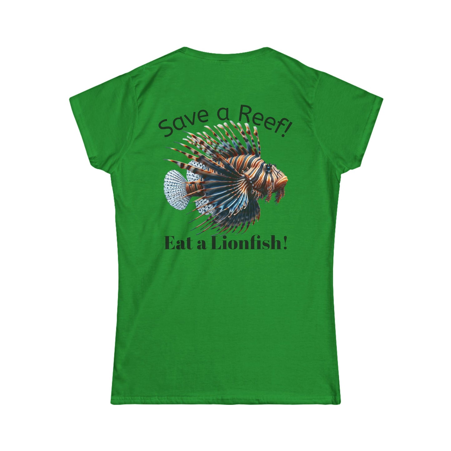 Women's Tee: Save a Reef! Eat a Lionfish - Scuba Flag