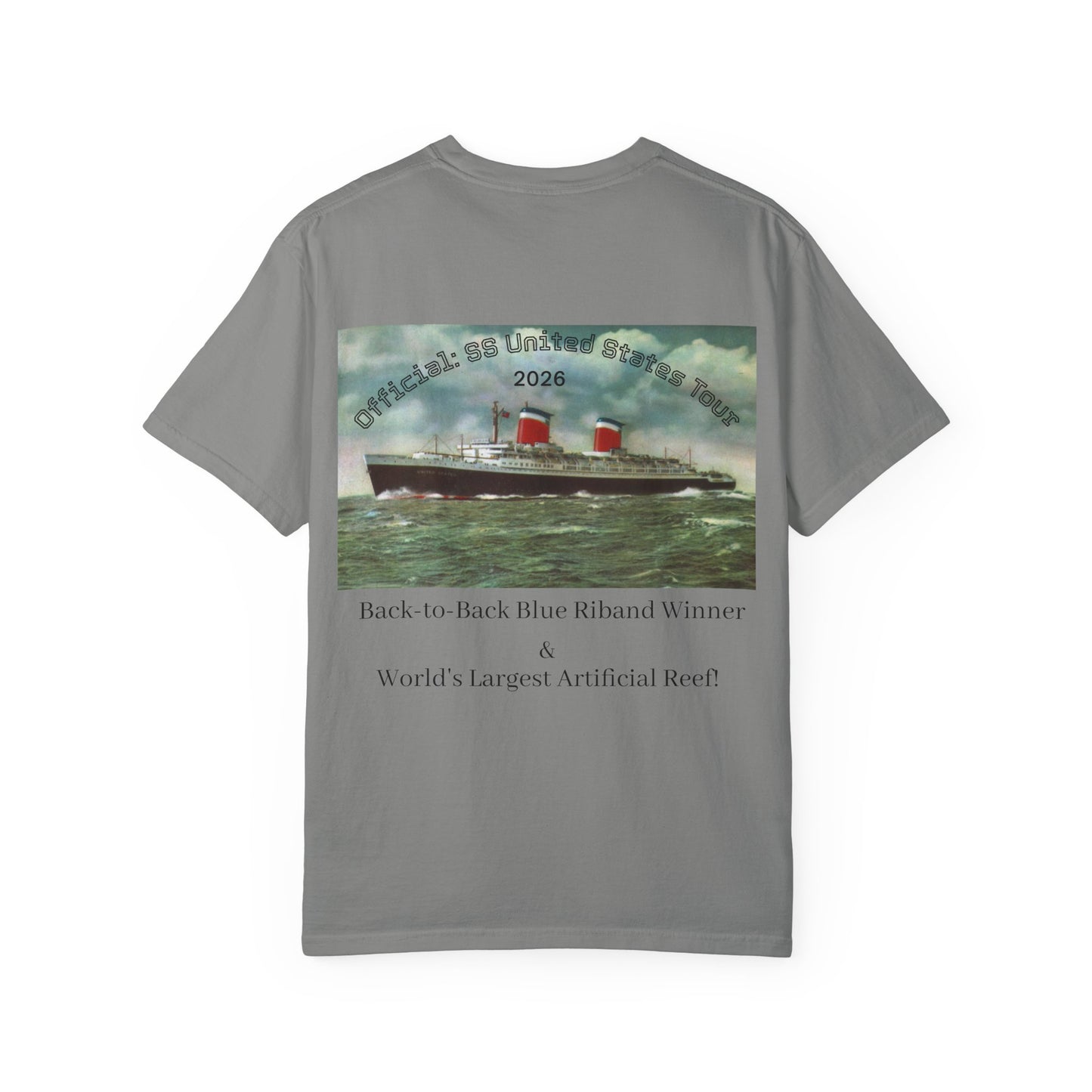 SS United States T-shirt - Largest Artificial Reef - Blue Riband Winner