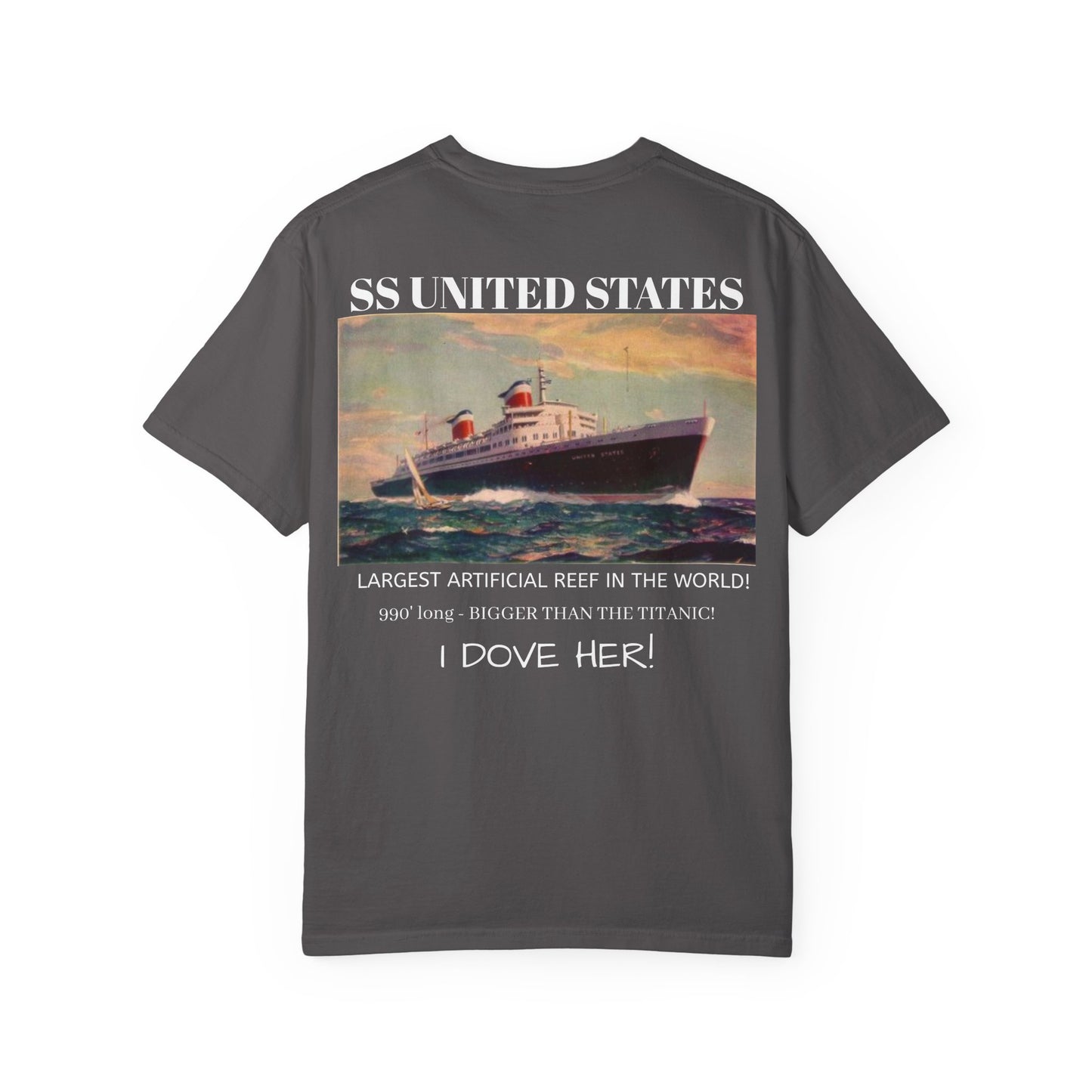 SS UNITED STATES T-shirt, Scuba Dive I Dove her! - Discovery Dive World
