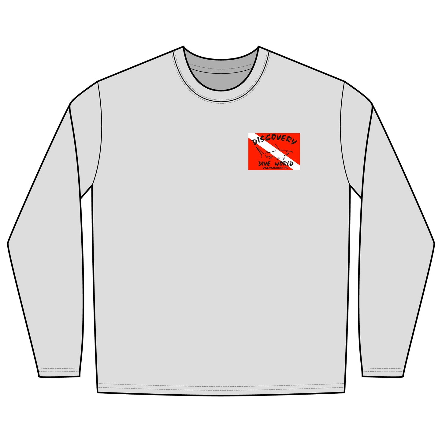 Diver Flag Rashguard Long Sleeve Tee — Vintage Ocean Liner Back Print