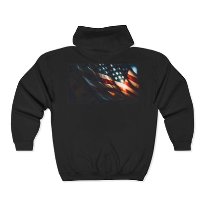US Flag - Discovery Dive World - Full Zip Hooded Sweatshirt