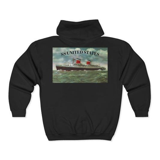 SS United States - Scuba Sweatshirt, Full Zip Hooded Sweatshirt, Discovery Dive World