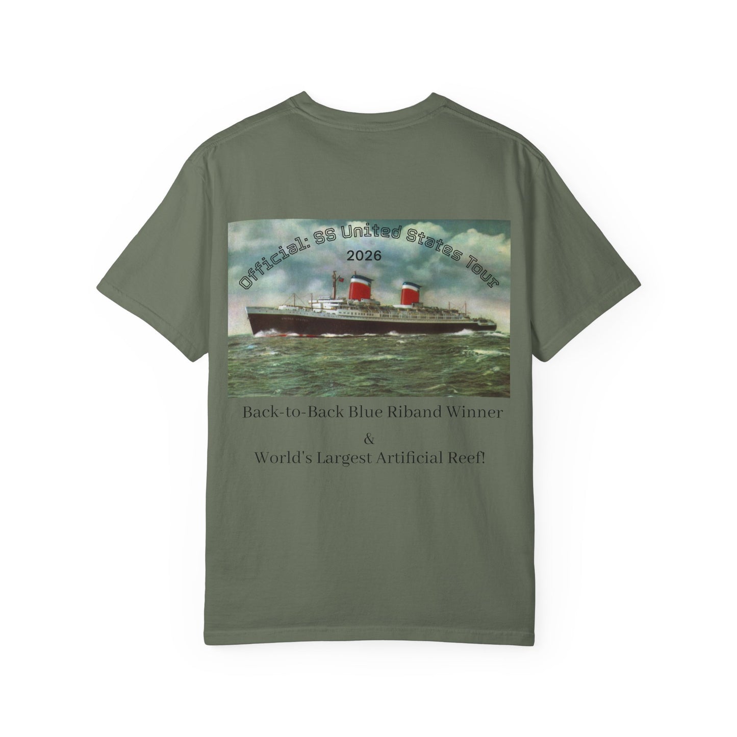 SS United States T-shirt - Largest Artificial Reef - Blue Riband Winner