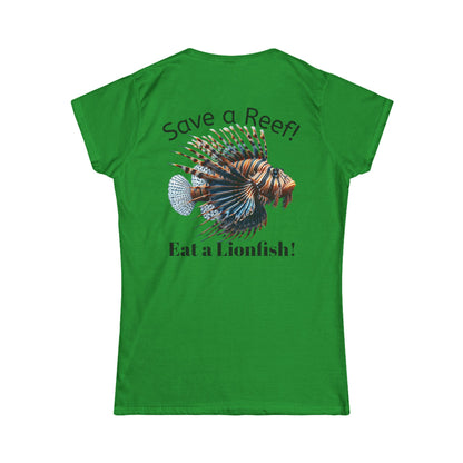 Women's Tee: Save a Reef! Eat a Lionfish - Discovery Dive World