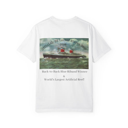 SS United States T-shirt - Largest Artificial Reef - Blue Riband Winner
