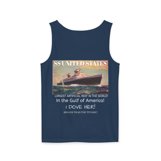 SS United States Tank Top - I Dove her, Gulf of America - Discovery Dive World
