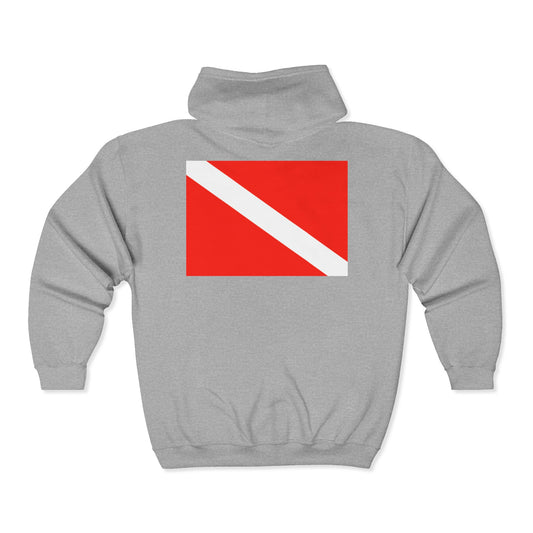 Discovery Dive World - Scuba Dive Full Zip Hooded Sweatshirt