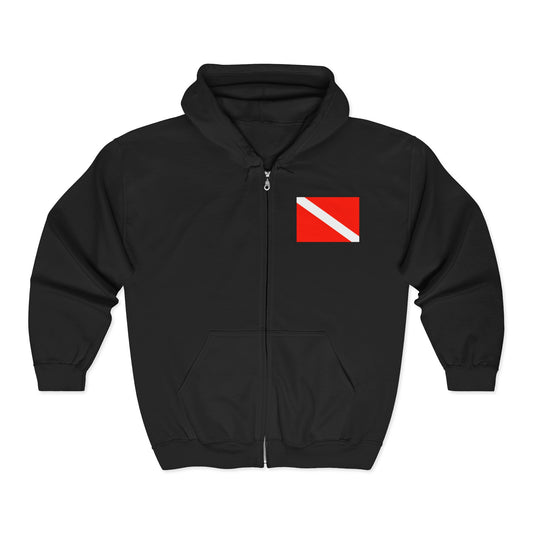 Discovery Dive World - Scuba Dive Full Zip Hooded Sweatshirt