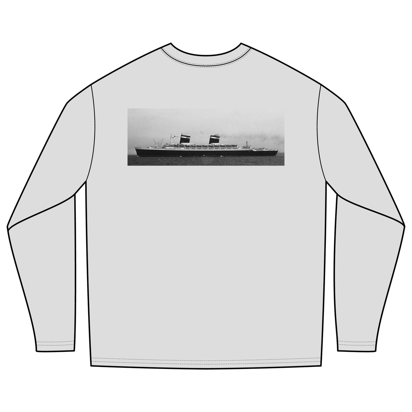 Diver Flag Rashguard Long Sleeve Tee — Vintage Ocean Liner Back Print