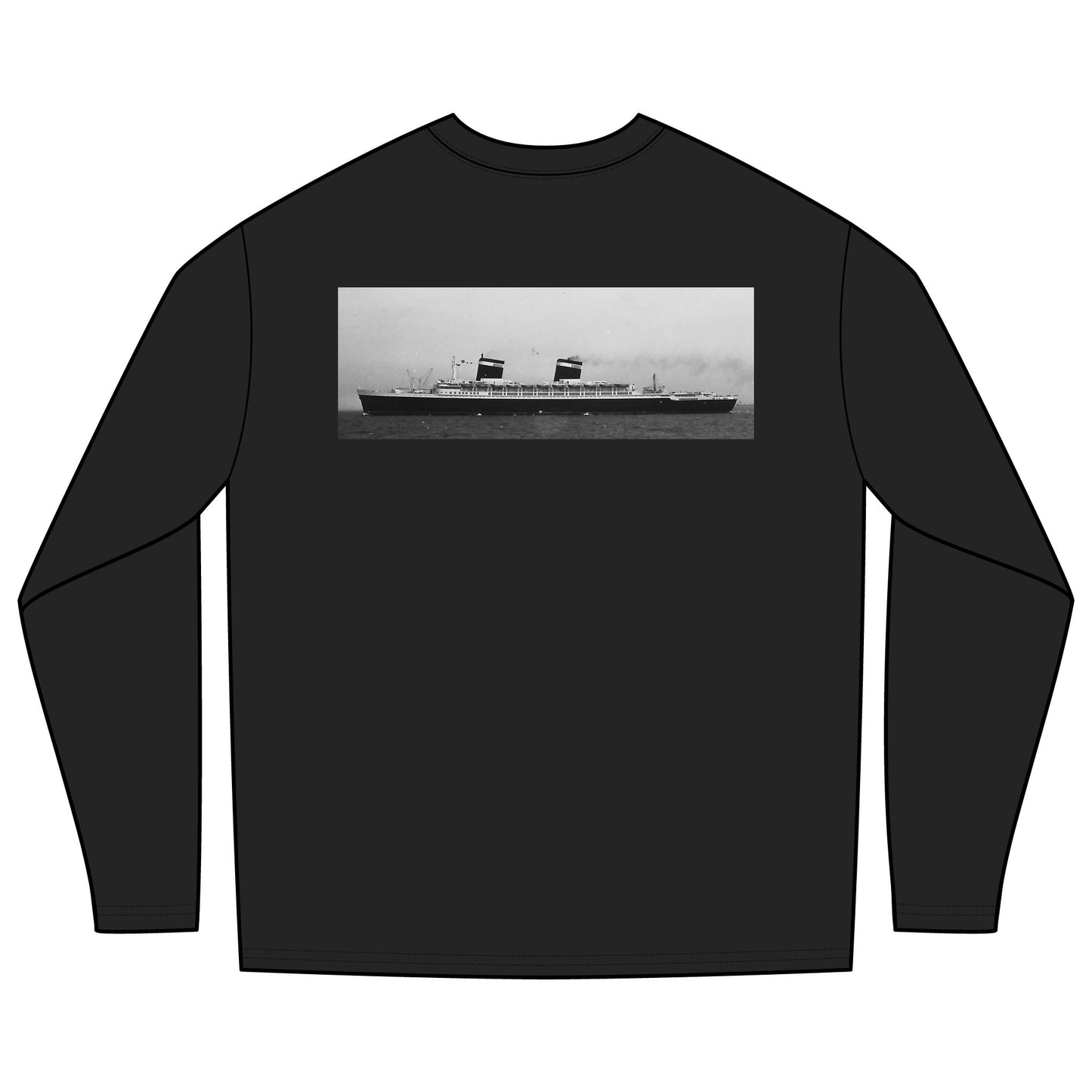 Diver Flag Rashguard Long Sleeve Tee — Vintage Ocean Liner Back Print