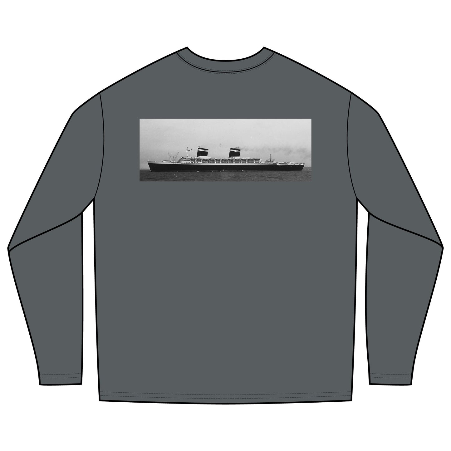 Diver Flag Rashguard Long Sleeve Tee — Vintage Ocean Liner Back Print