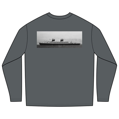 Diver Flag Rashguard Long Sleeve Tee — Vintage Ocean Liner Back Print