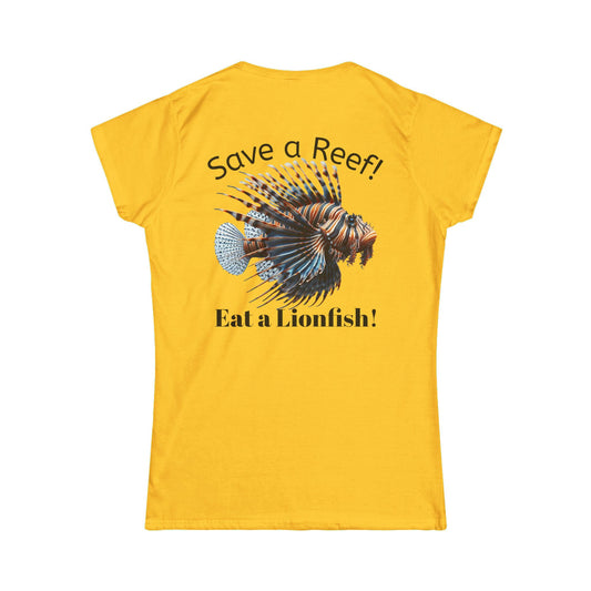 Women's Tee: Save a Reef! Eat a Lionfish - Discovery Dive World