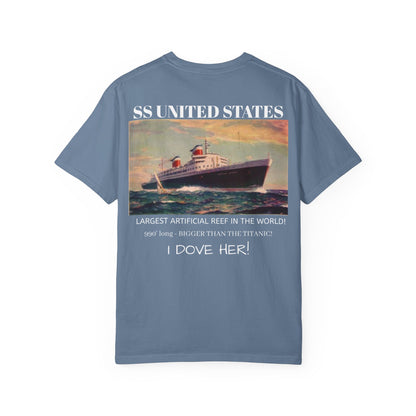 SS UNITED STATES T-shirt, Scuba Dive I Dove her! - Discovery Dive World