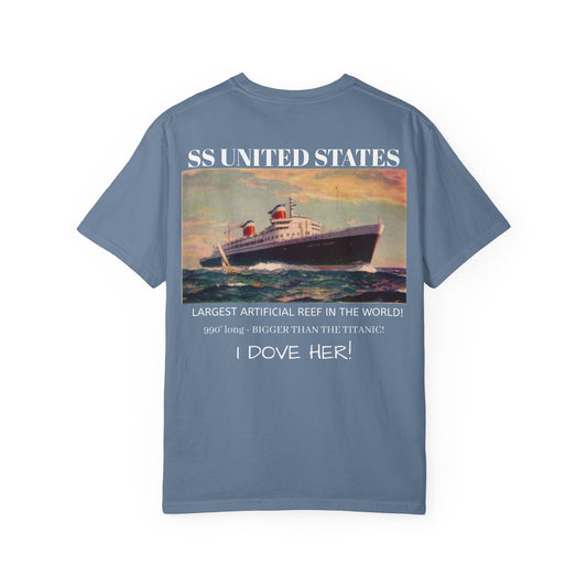 SS UNITED STATES T-shirt, Scuba Dive I Dove her! - Discovery Dive World
